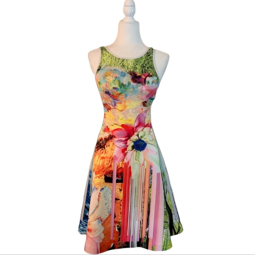 Clover Canyon colorful a-line dress EUC